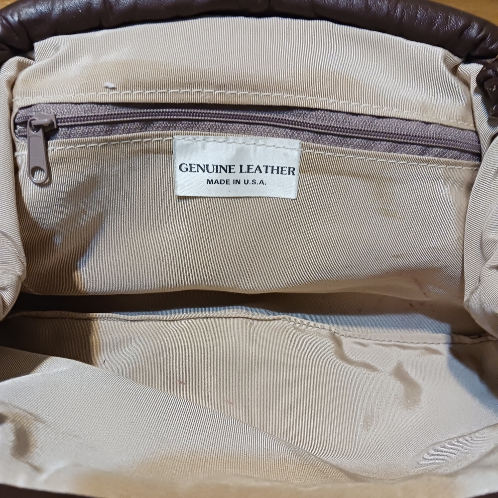 Vtg Leather Hinged Patchwork Shoulder Bag Multico… - image 6